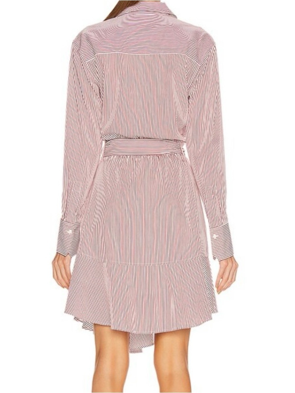A.L.C NWT Suri Stripped Wrap Ruffle Belted Dress - Picture 3 of 12